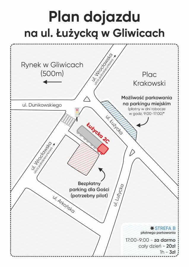 Kairos Apartments - Szafir - Darmowy Parking, Scisle Centrum Gliwice Eksteriør billede
